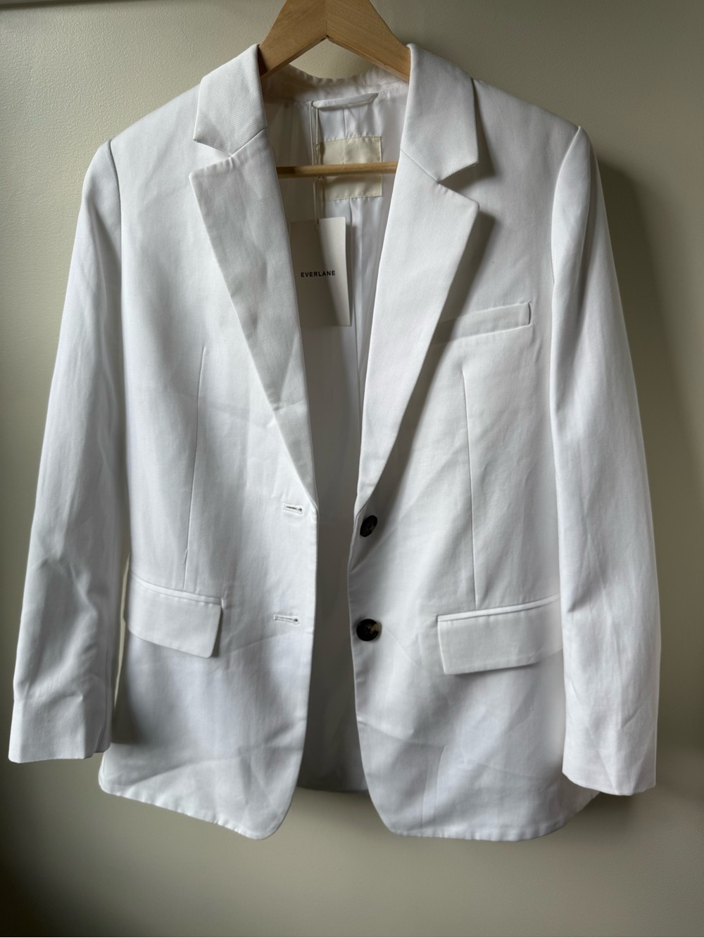 NWT EVERLANE The Tencel Oversized Blazer White Jacket Office Siren Career 0